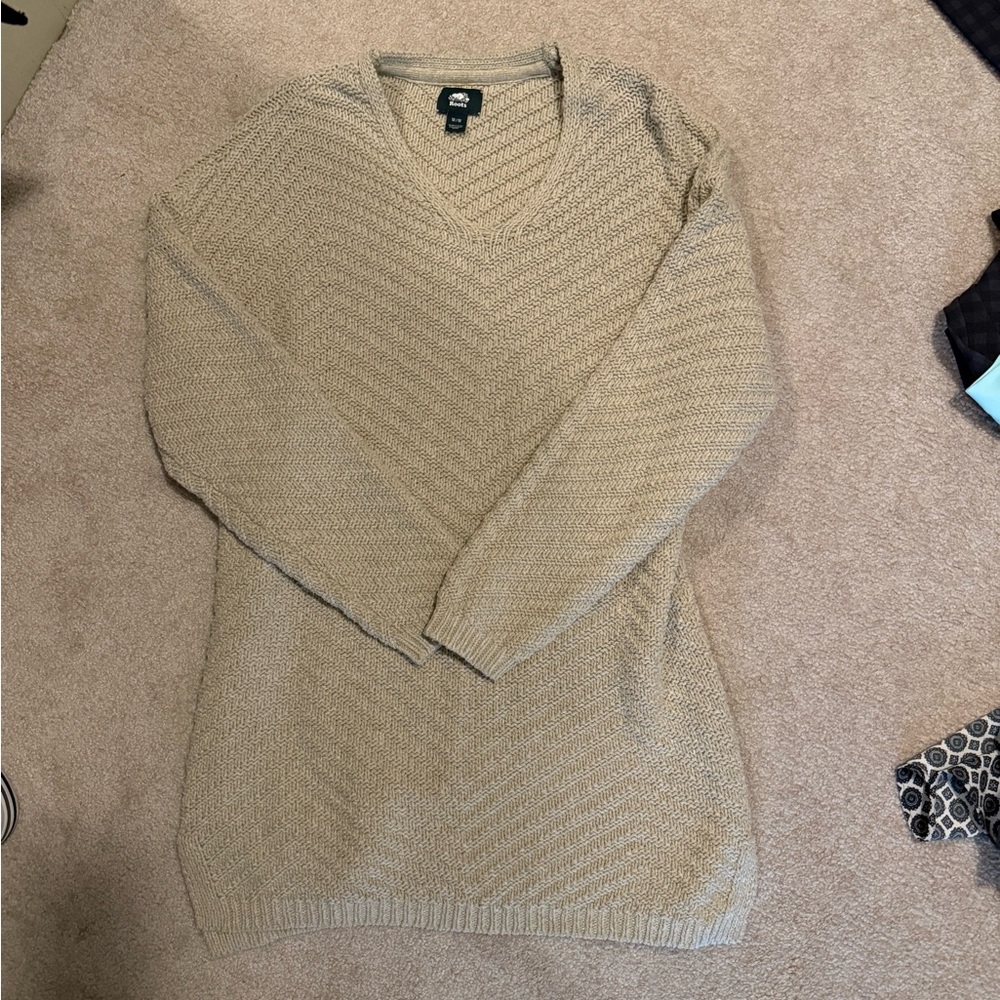 Women's Beige Tunic Length Sweater